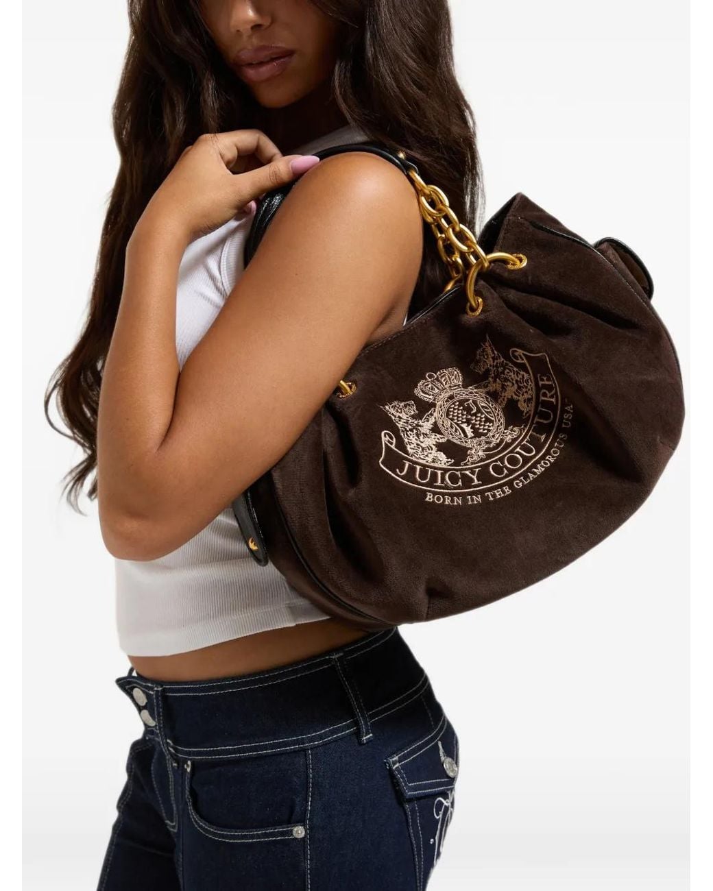 Juicy Couture Blue Daydreamer Crest-Embroidered Bag