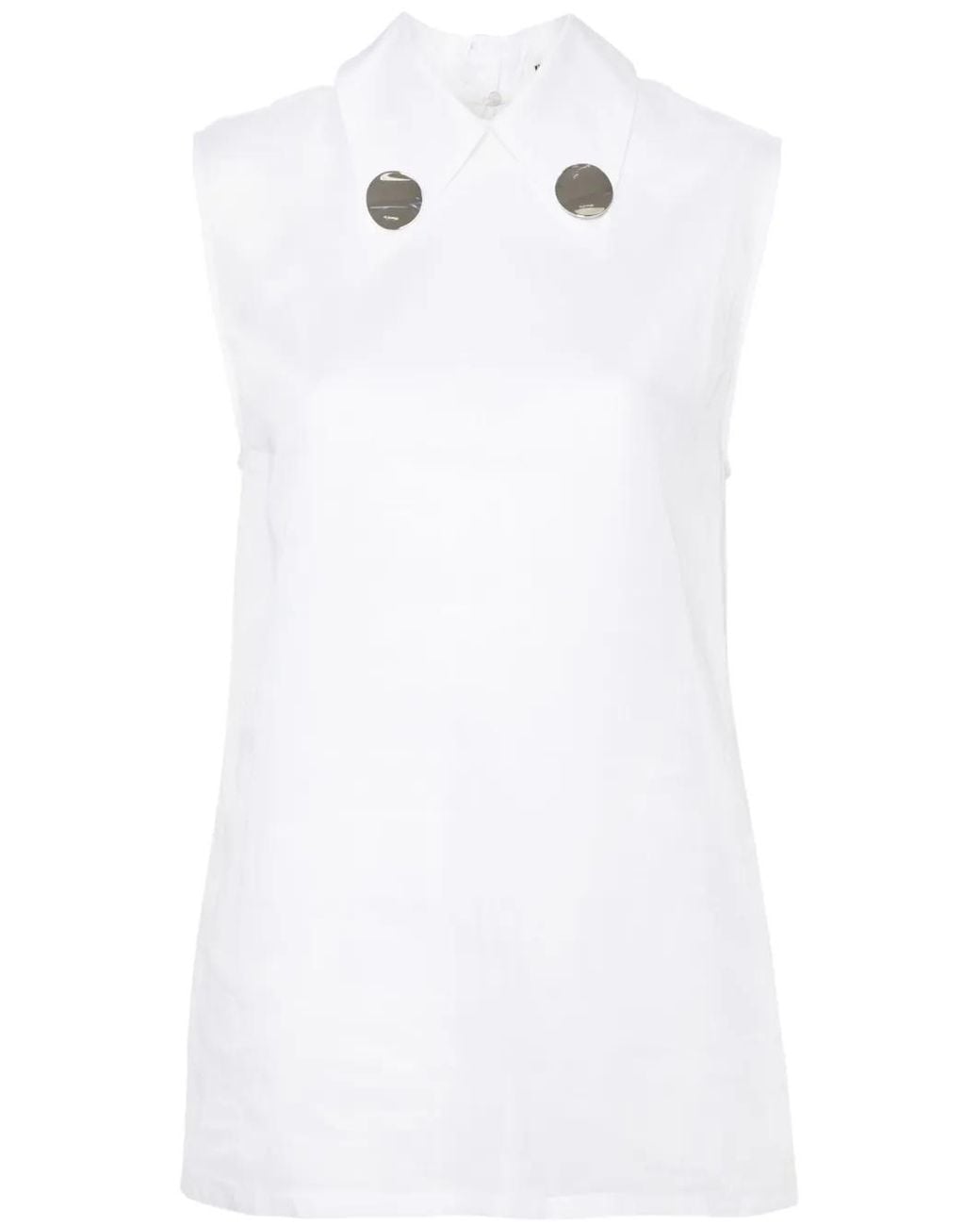 Jil Sander White Sheer Blouse