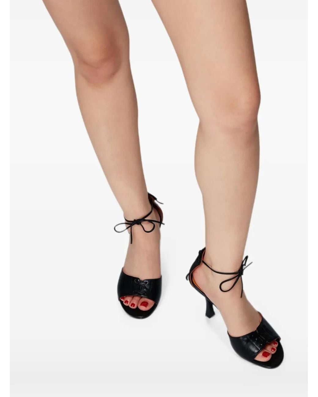 LILI CURIA Black Dita Ankle-Tie Sandals