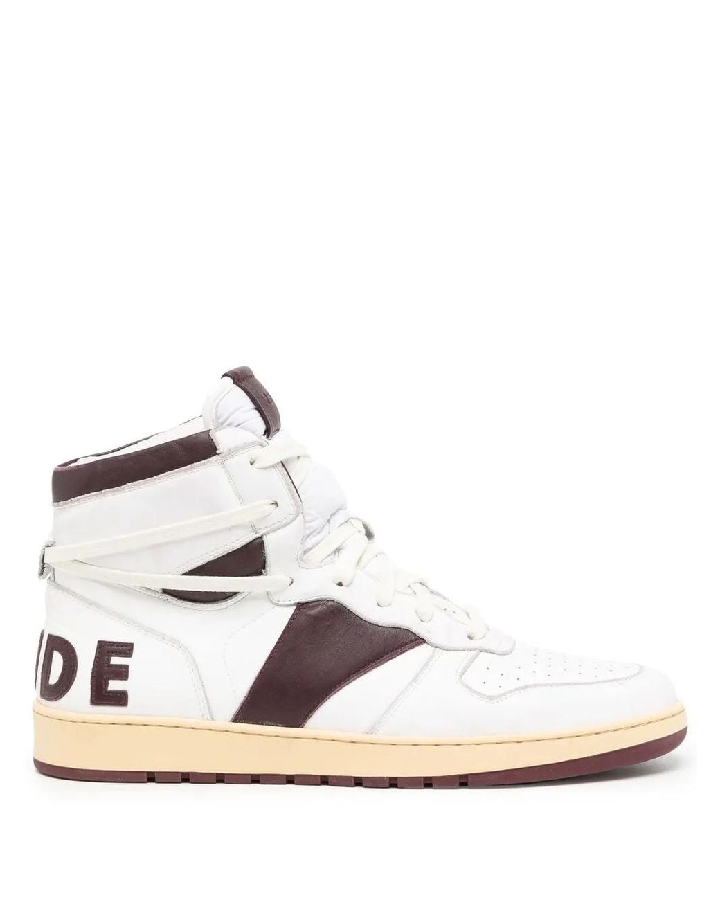 Rhude White Logo High-Top Sneakers for men