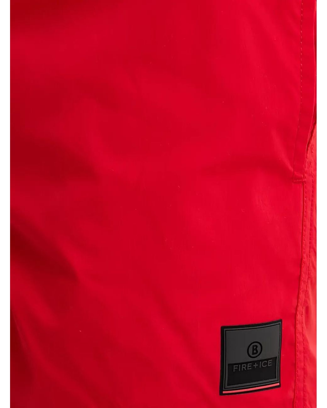 Bogner Fire + Ice Red Nelson Logo-Patch Drawstring-Waist Swim Shorts for men