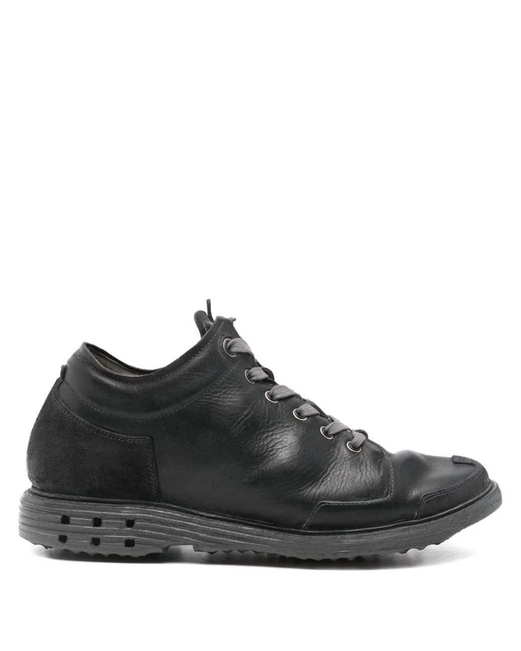 Layer Zero Leather Panelled Sneakers in Black for Men | Lyst
