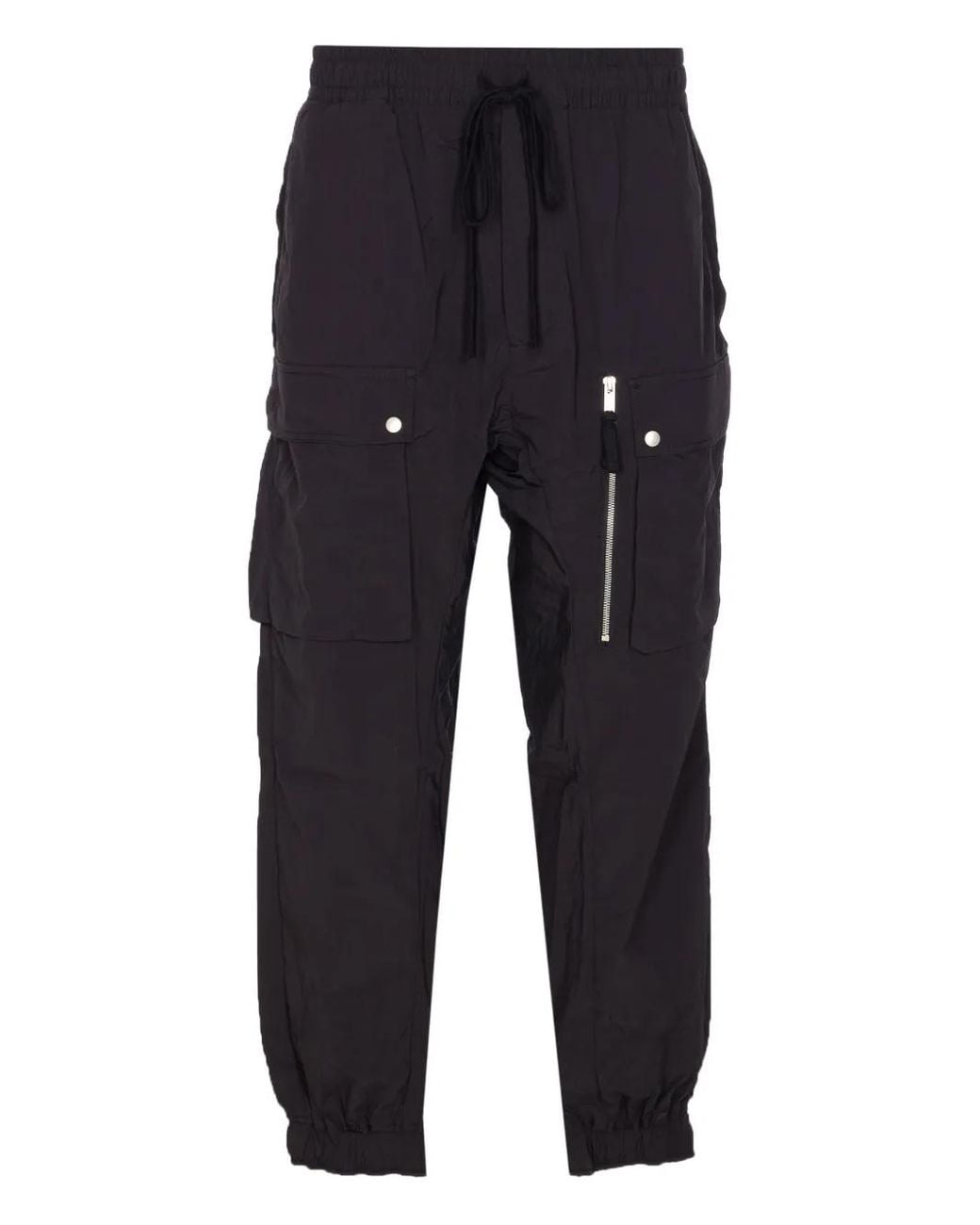 Thom Krom Blue Elasticated-Waist Cargo Trousers for men