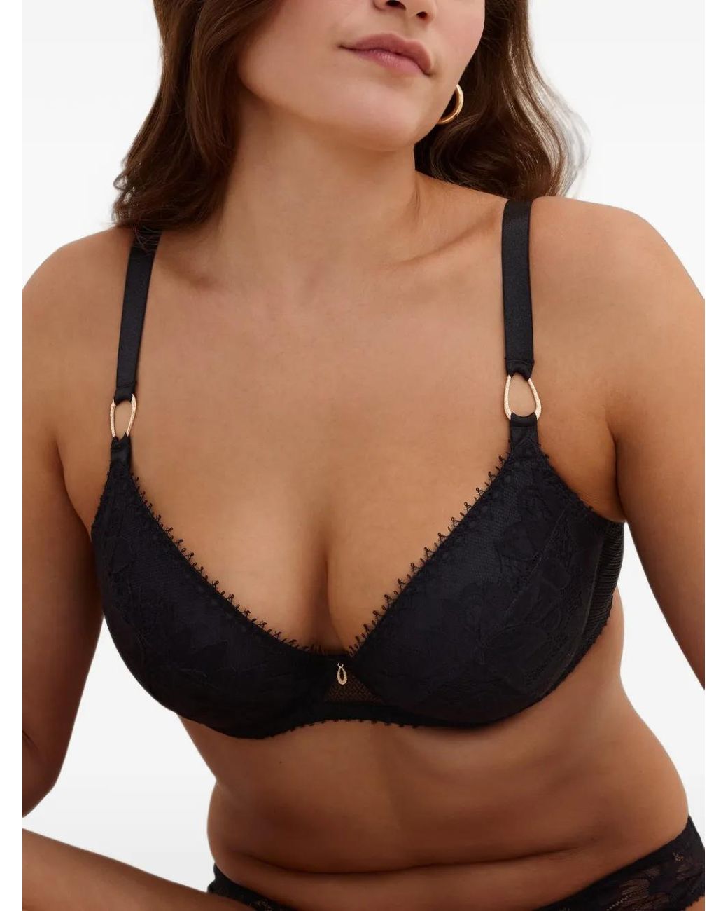 Aubade Black Flawless Love Lace-Trim Push-Up Bra