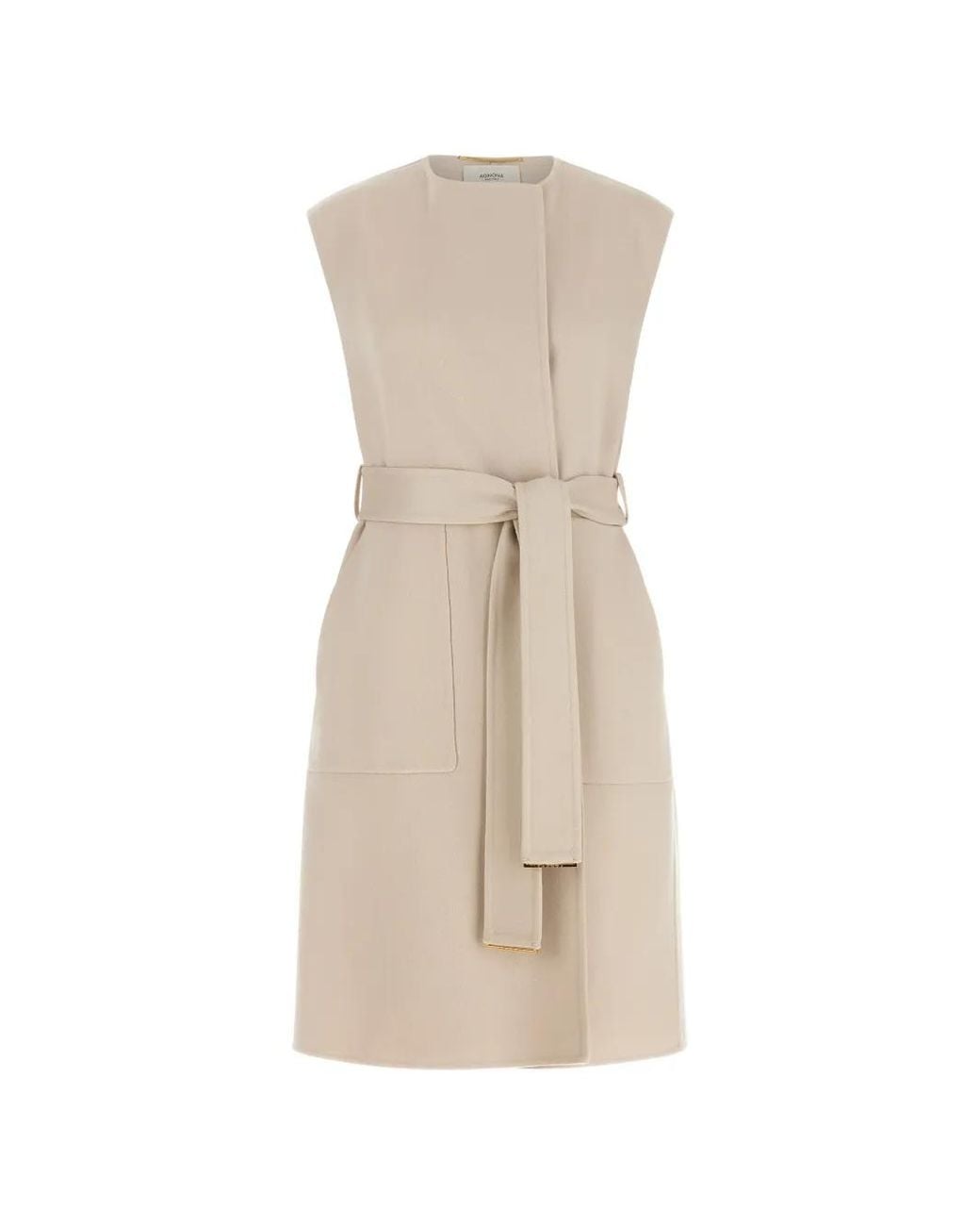 Agnona Natural Belted Cashmere Vest