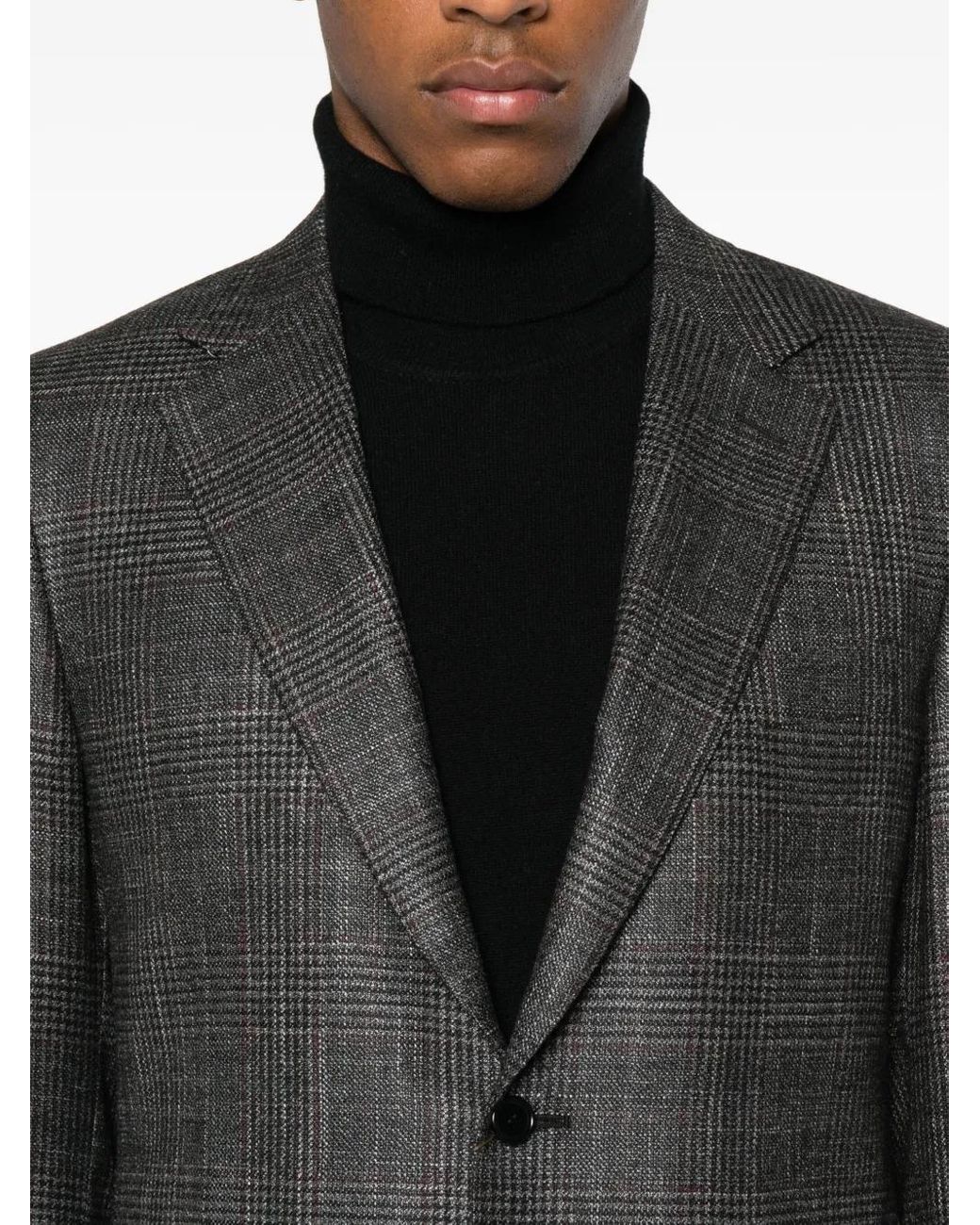 Canali Gray Checked Blazer for men