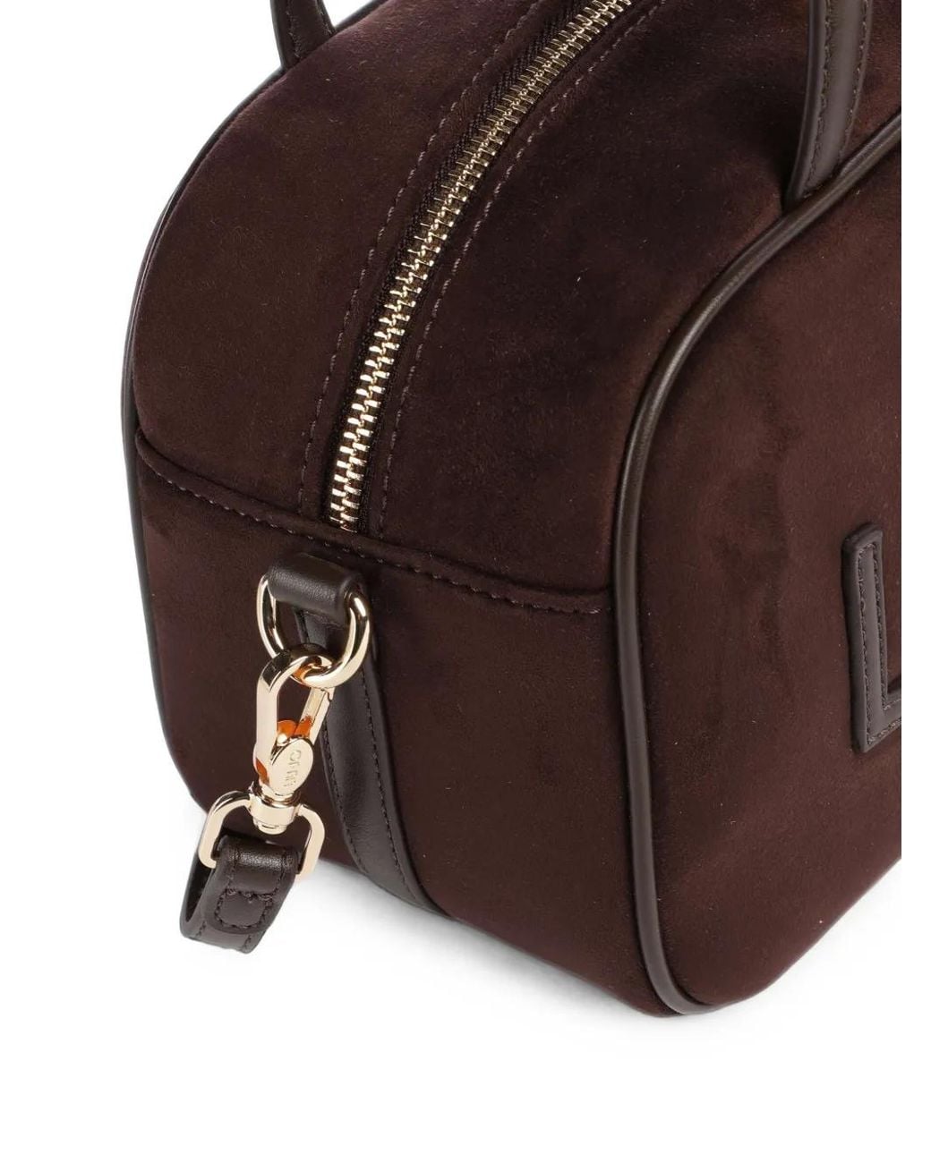 Liu Jo Brown Logo-Patch Pouch-Detail Tote Bag