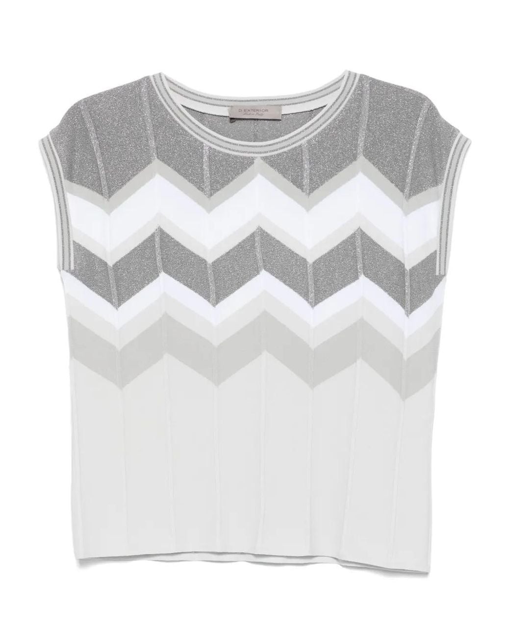 D.exterior Gray Chevron-Knit Vest