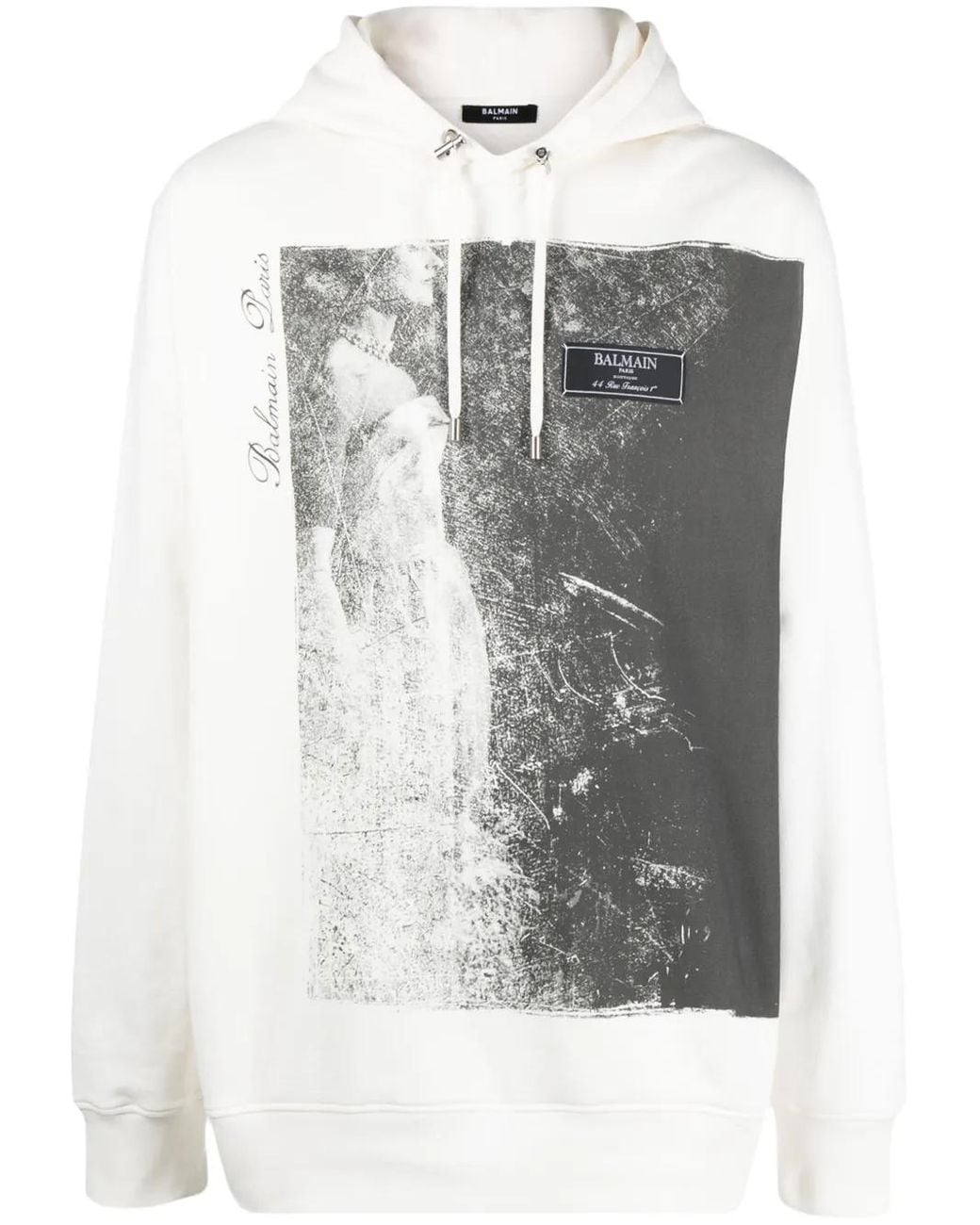 Balmain Gray Jolie Madame Cotton Hoodie for men