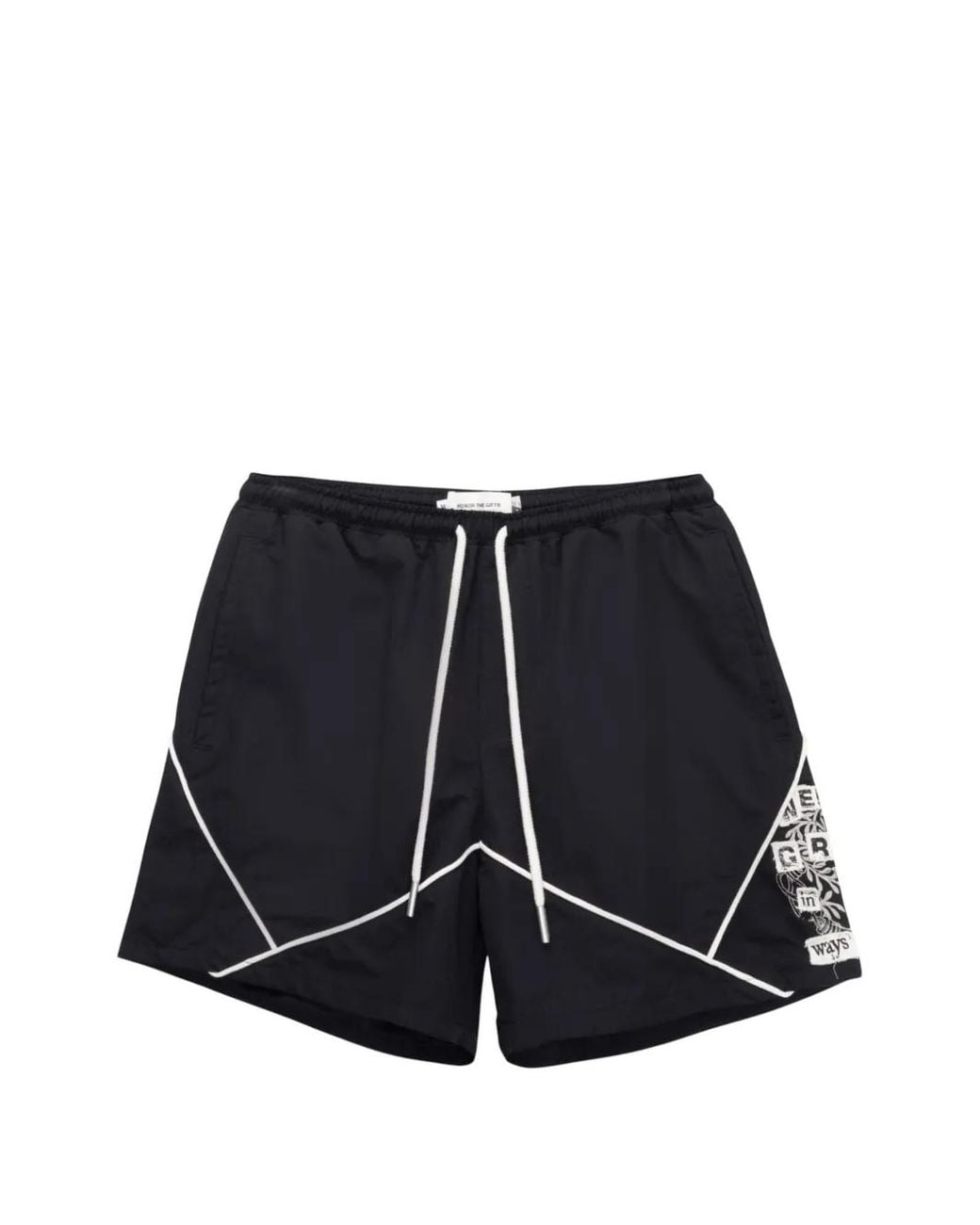 Honor The Gift Blue Graphic-Print Shorts for men