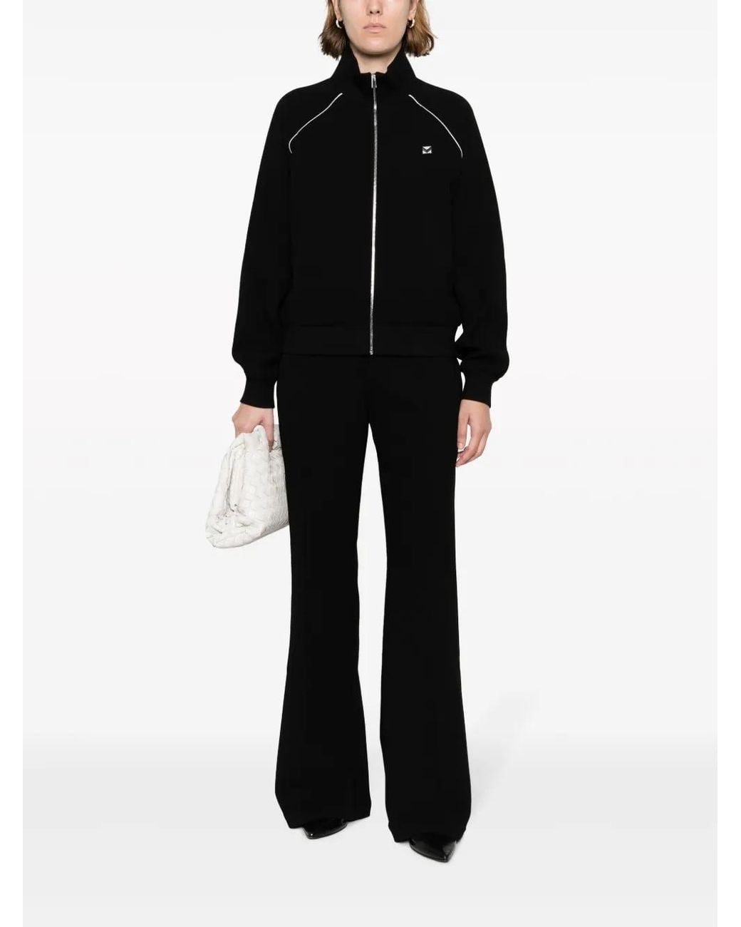 Tory Burch Black Striped Flared Trousers