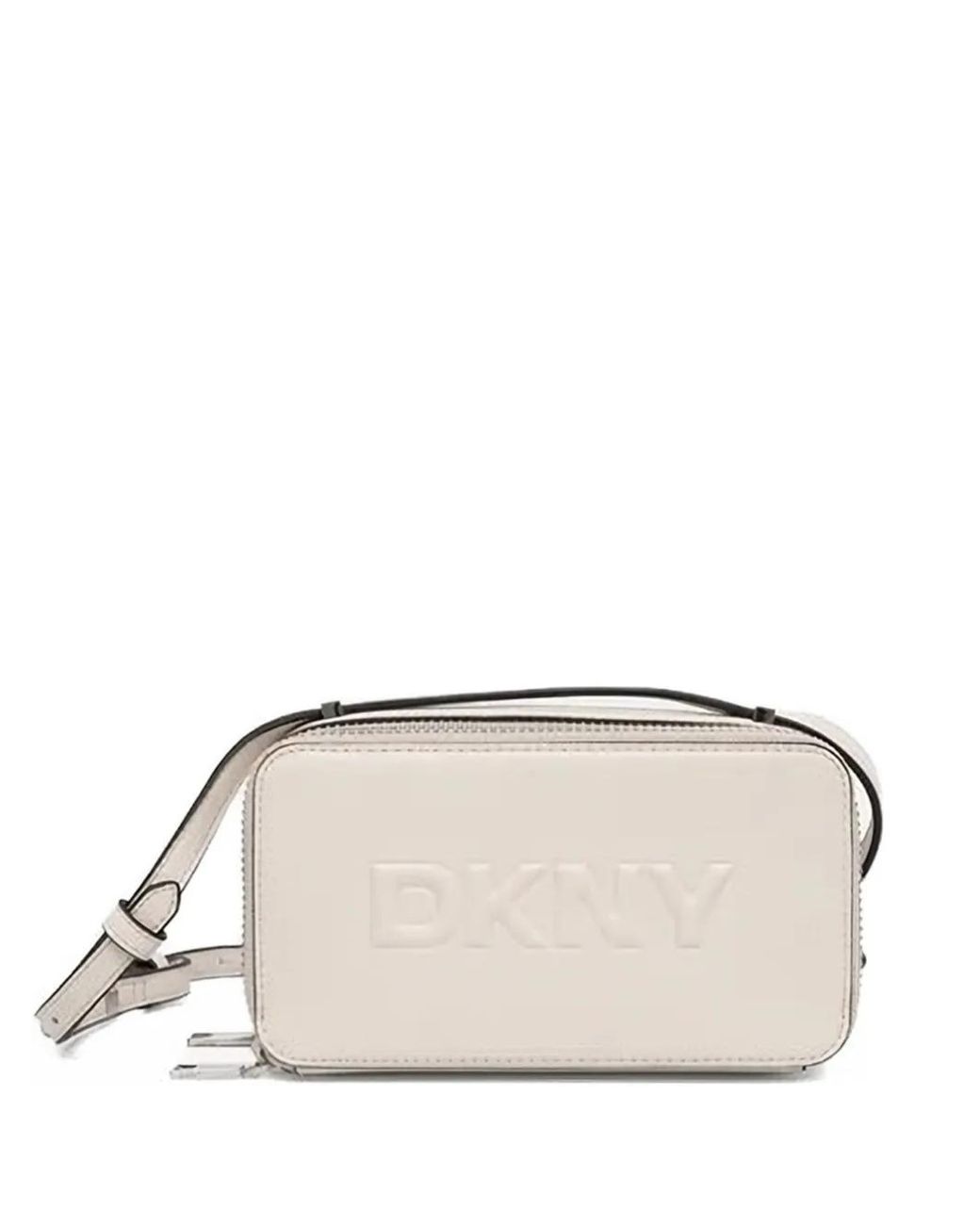 DKNY Gray Reißverschluss-Tasche mit Logo-Prägung