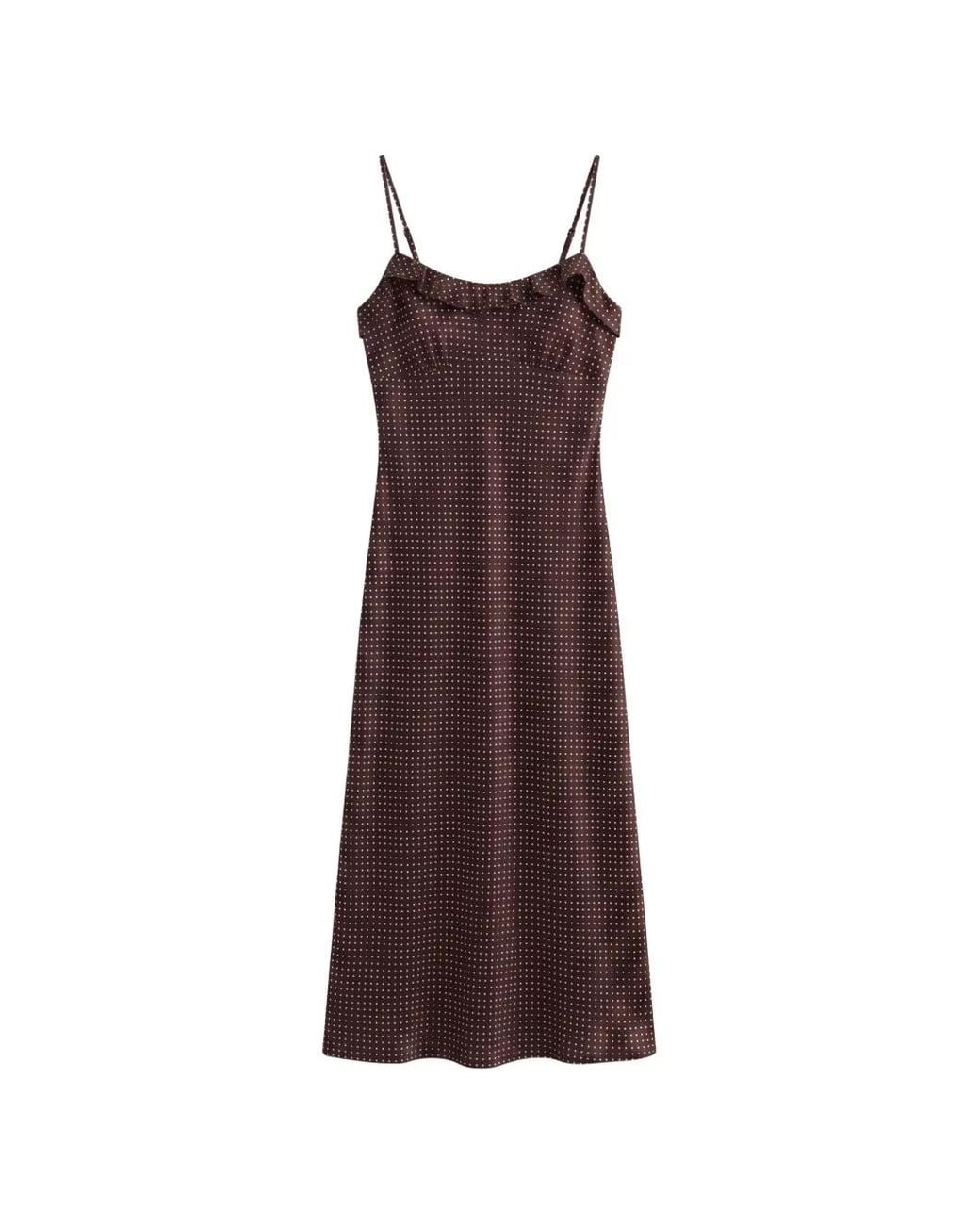 Reformation Purple Robe Courte Aribella Volantée À Pois