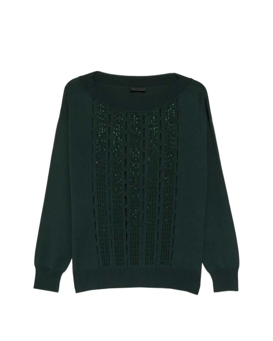 Liu Jo Green Embellished Cut-Out Sweater
