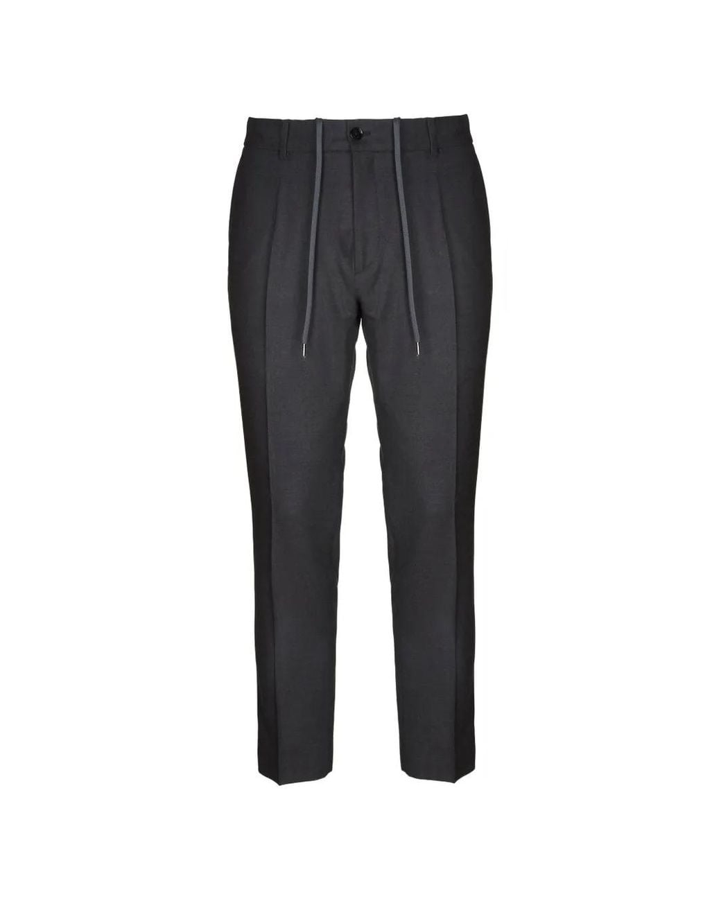 BE ABLE Black Pleated Drawstring Trousers for men