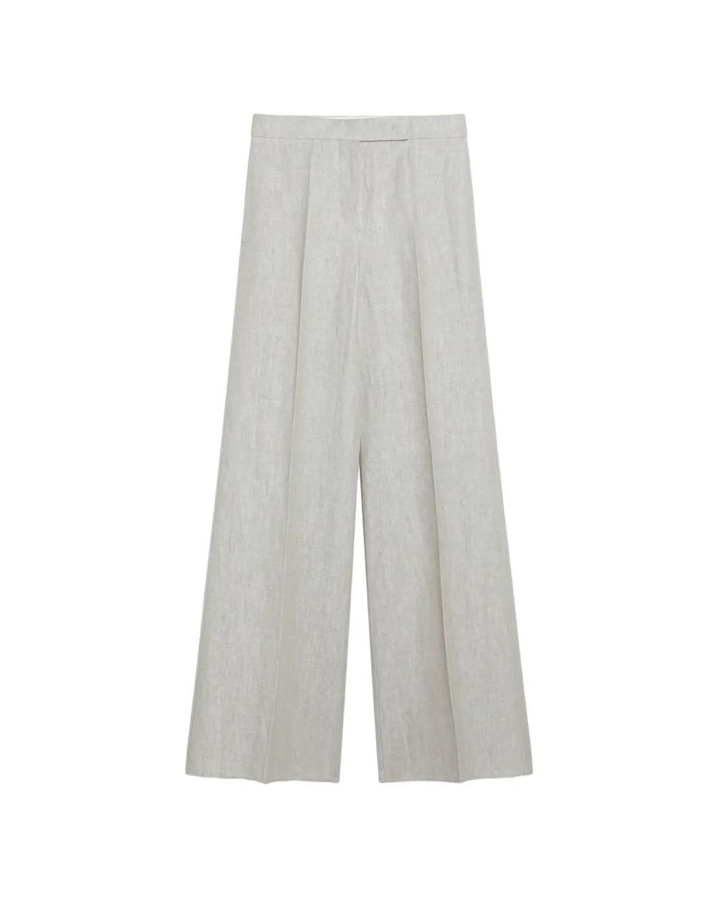Max Mara White Pleated Wide-Leg Tailored Trousers
