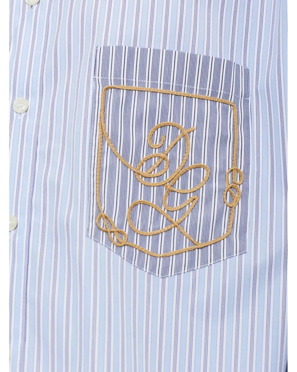 Dolce & Gabbana Blue Striped Poplin Shirt for men