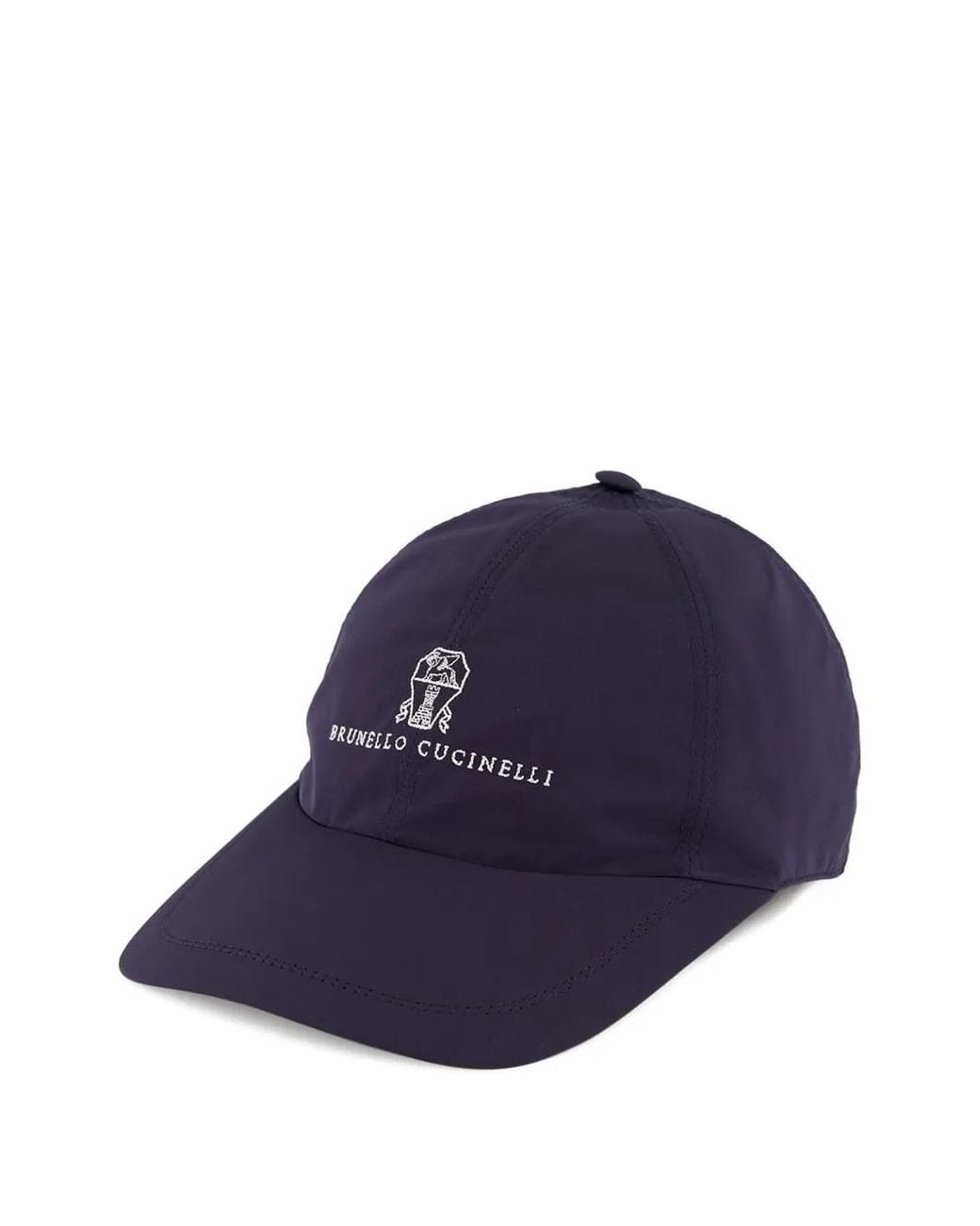 Brunello Cucinelli Blue Logo-print Baseball Cap for men
