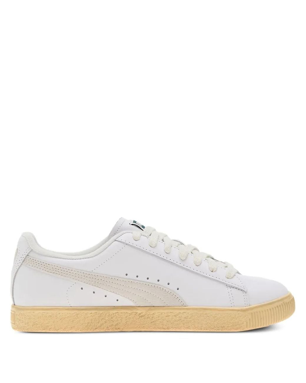 PUMA White Clyde Vintage Leather Sneakers for men