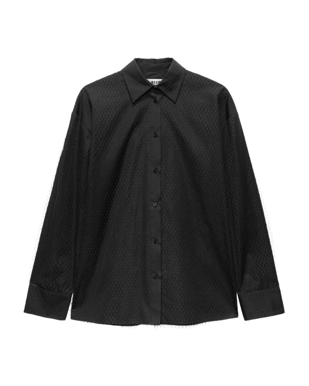 Camicia Con Finitura di MSGM in Black