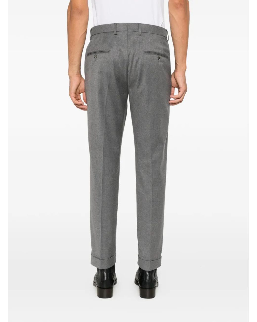 GTA Gray Pantalon Luca Plissé À Ourlets À Revers for men