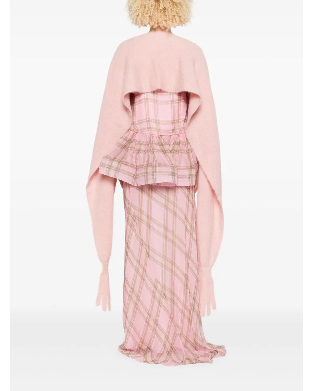 Moschino Pink Alpaca Wool Glove-Detail Jacket
