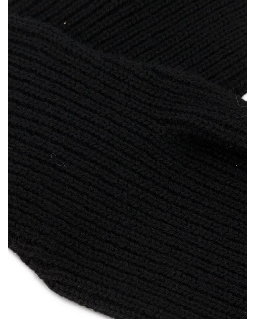 Moncler Black Wool Gloves for men