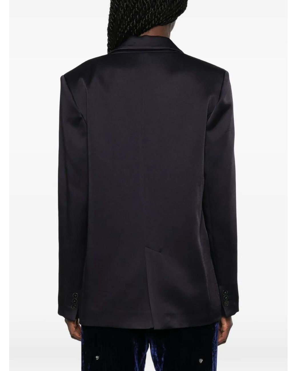 Forte_forte Blue Veste Satinée À Simple Boutonnage
