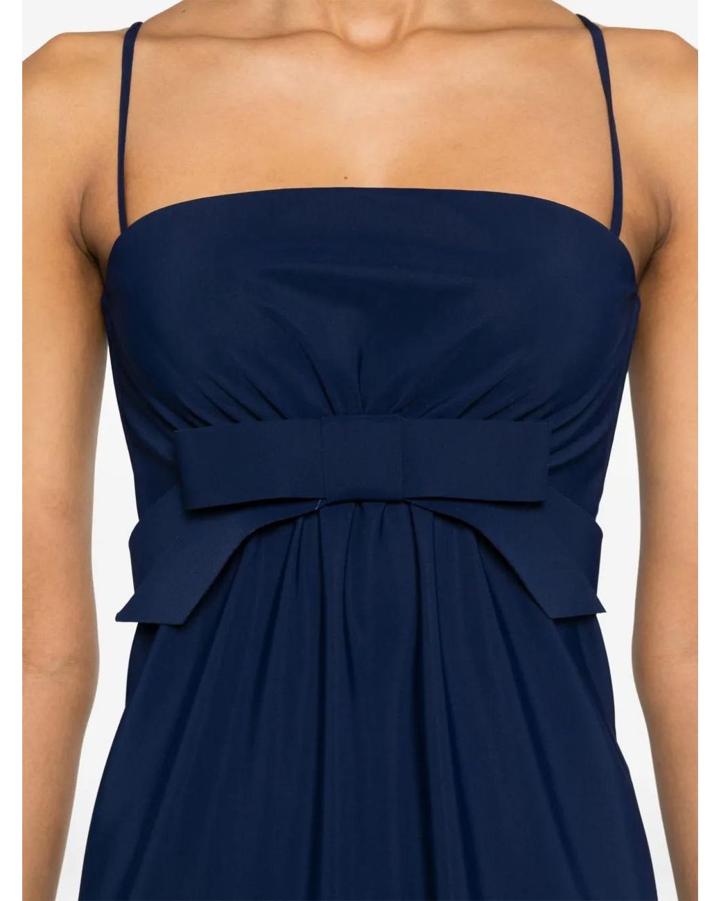 La Petite Robe Di Chiara Boni Blue Alga Bow-Detail Maxi Dress