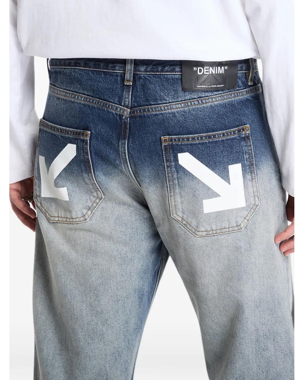 Off-White c/o Virgil Abloh Blue Half Arrow Jeans for men