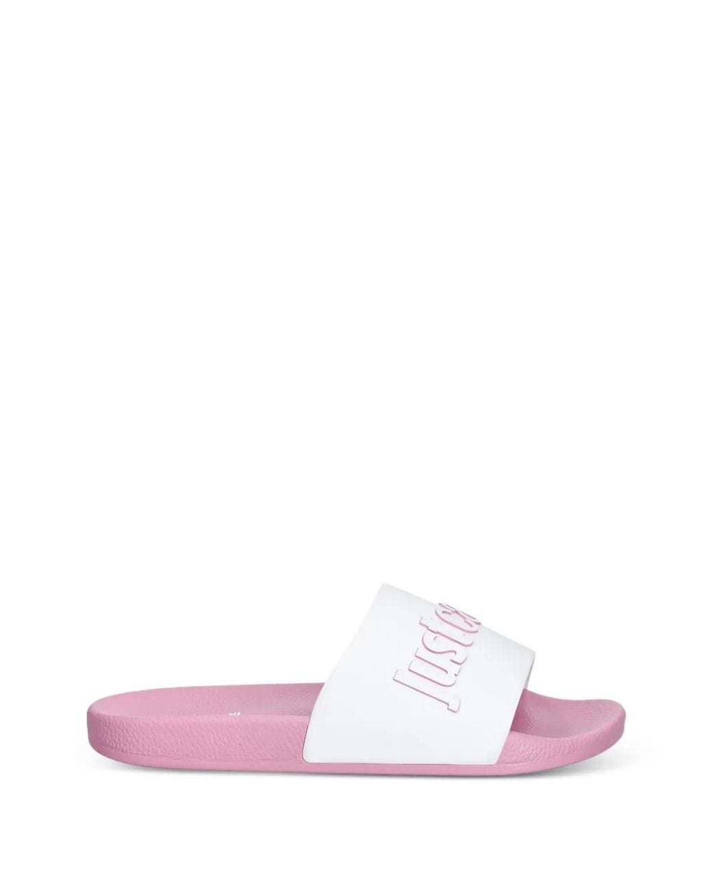 Just Cavalli Pink Logo-Embossed Slides