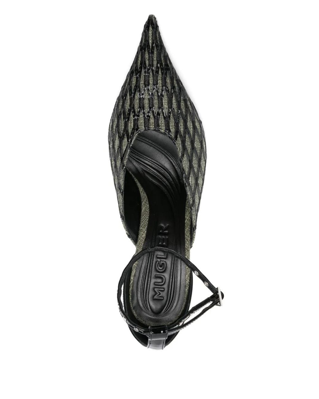 Mugler Metallic 100Mm Diamond-Pattern Mules