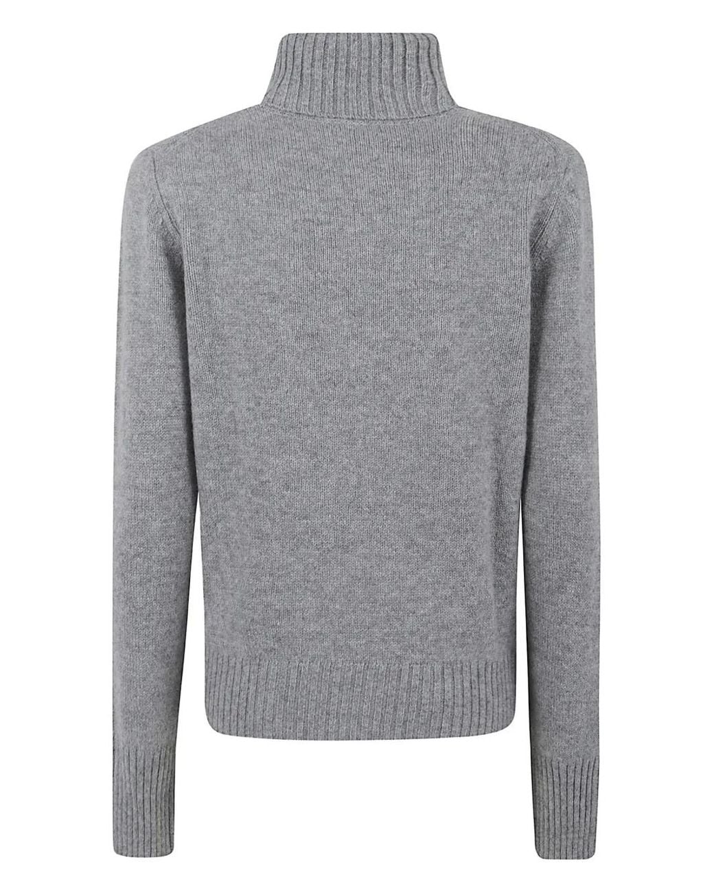 Allude Gray Roll-Neck Sweater