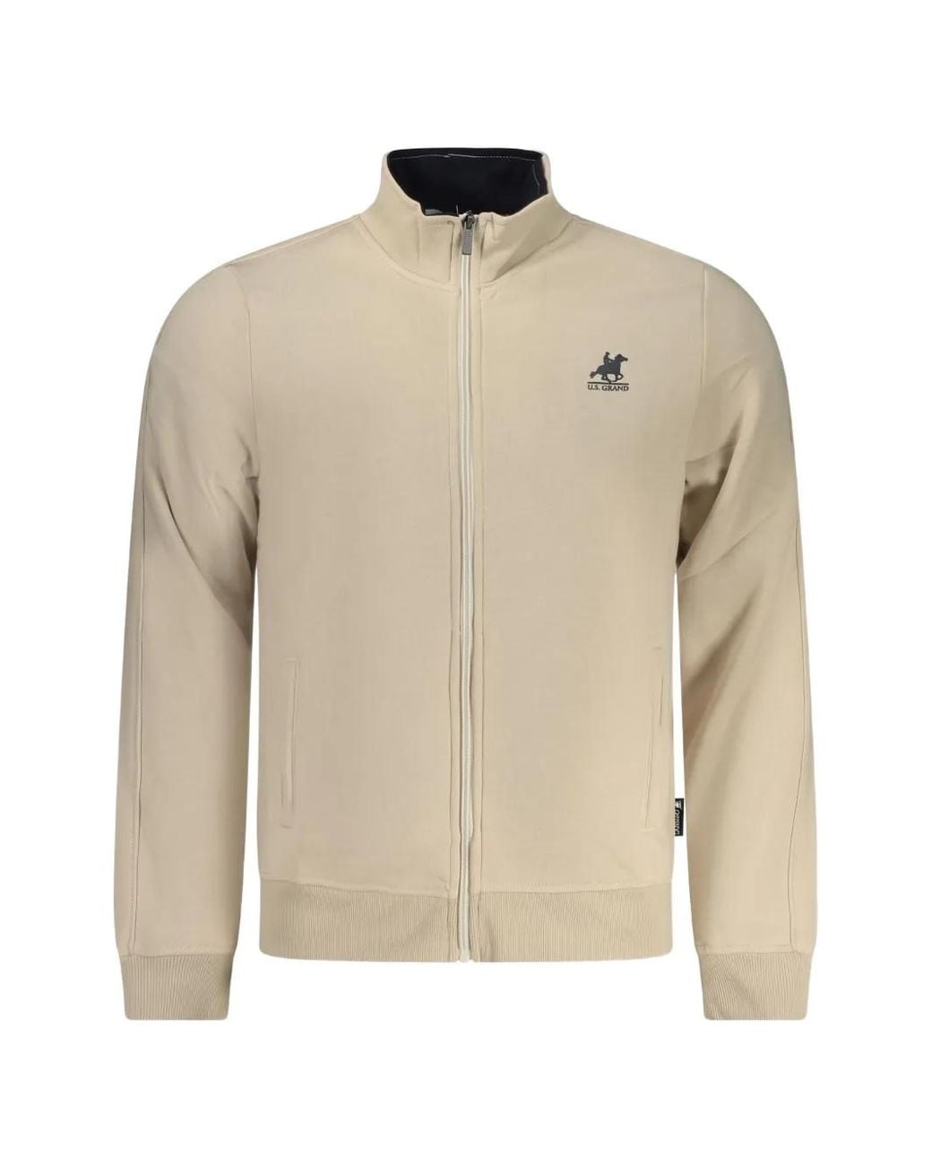 U.S. Grand Natural Zip-Up Logo-Print Sweatshirt for men