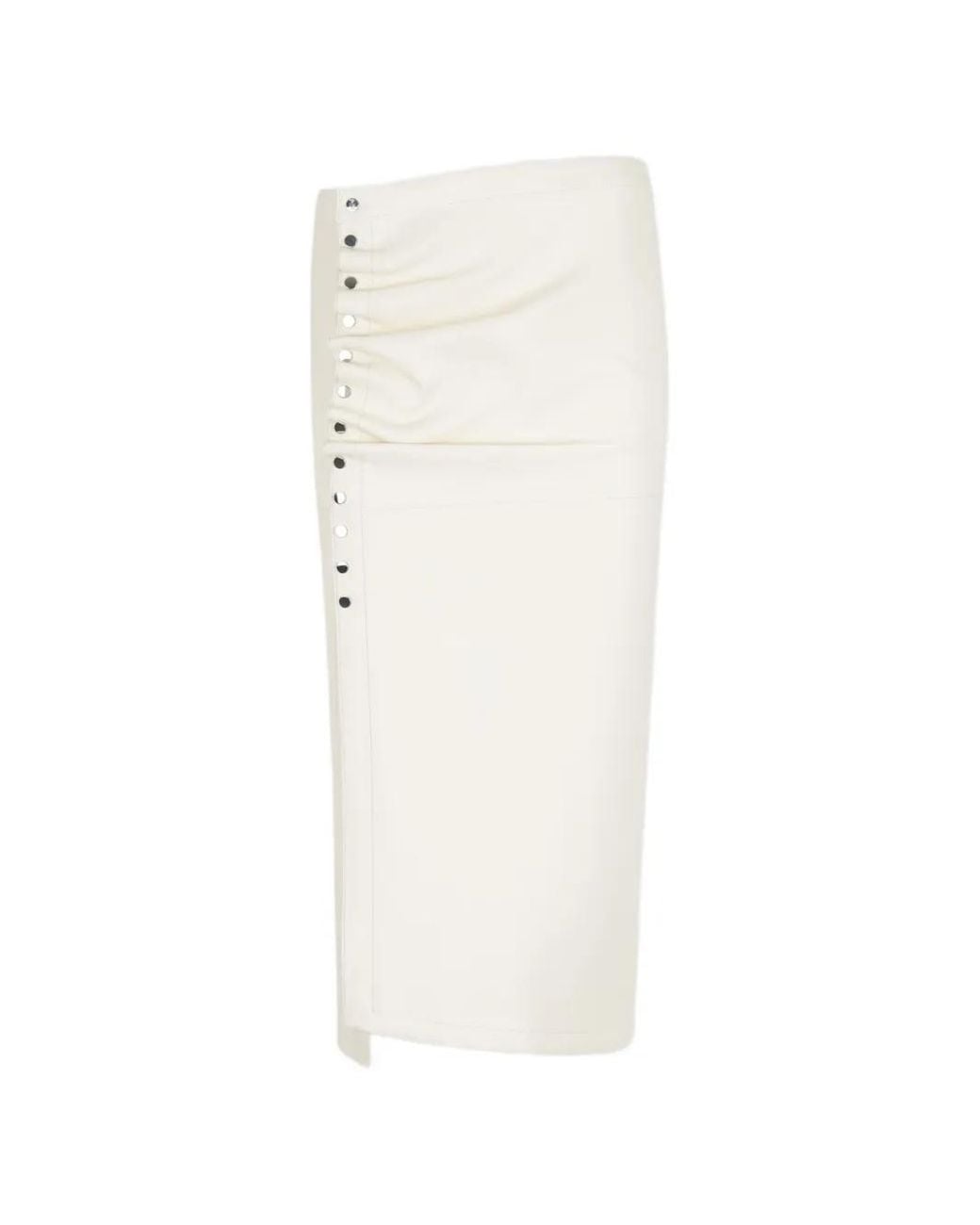Falda Midi Con Volantes Rabanne de color White