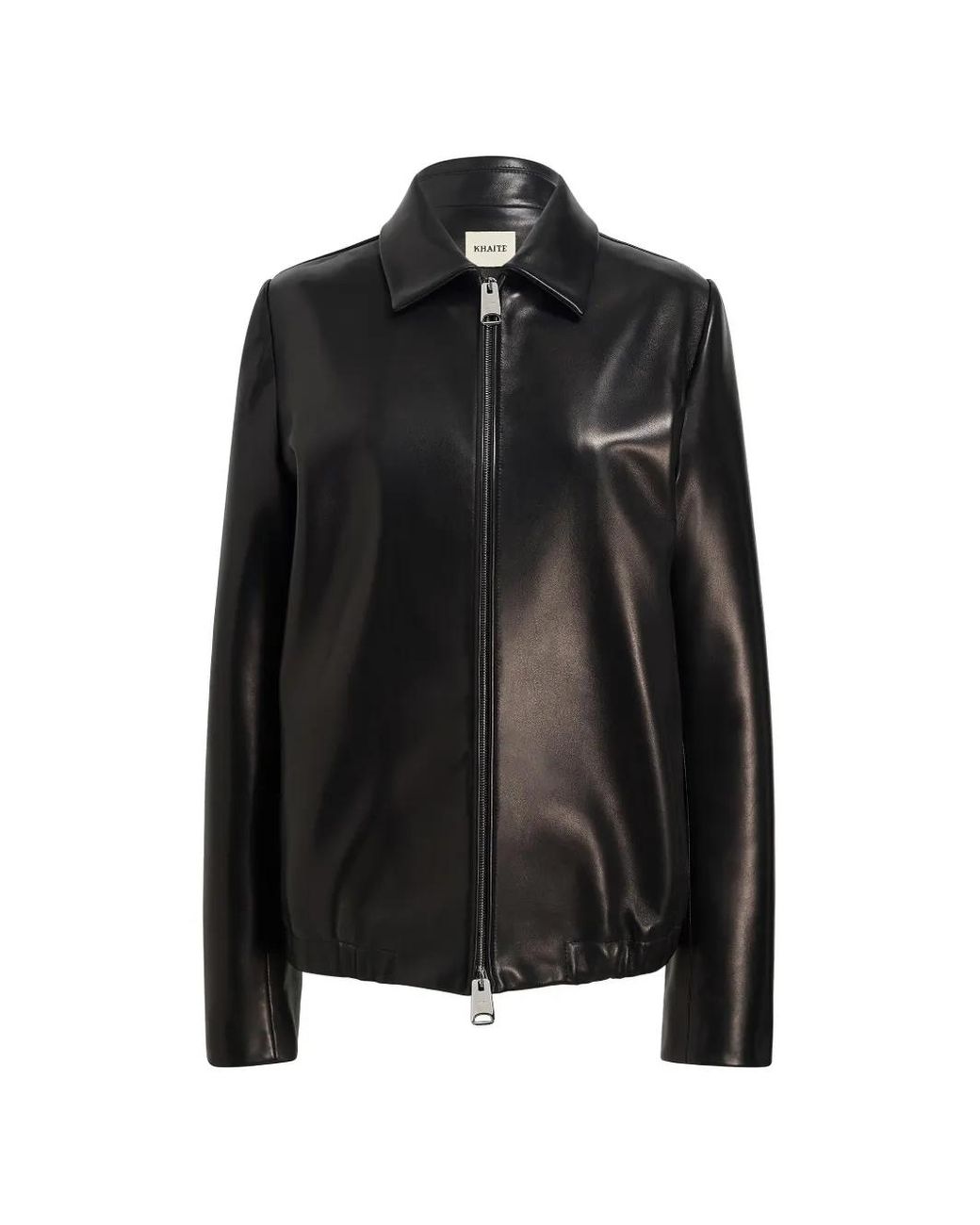 Khaite Black Jackson Zip-Up Leather Jacket