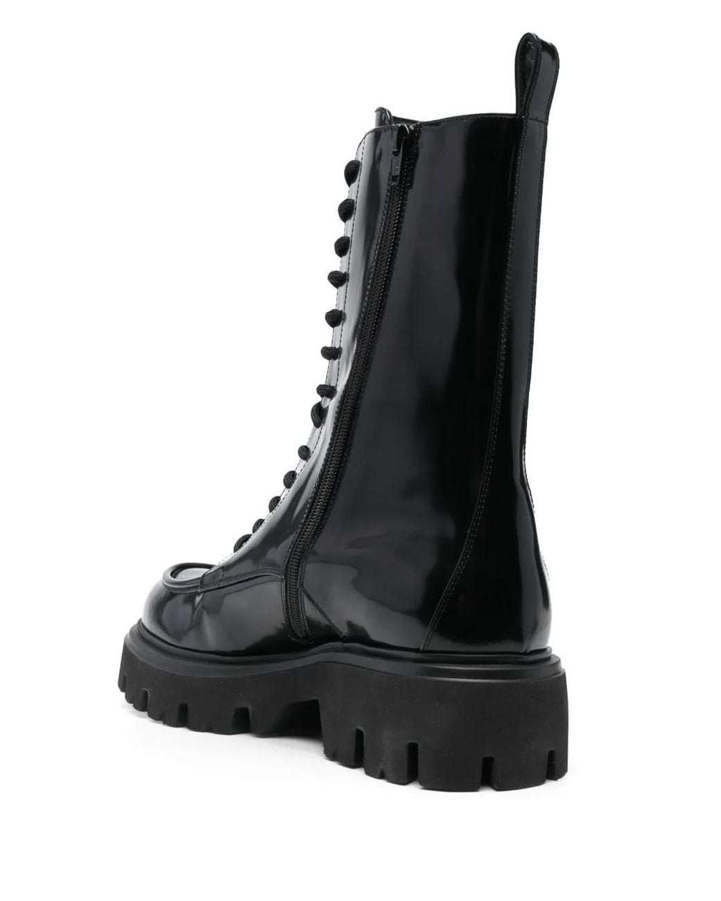 MSGM Black Lace-Up Ankle-High Boots for men