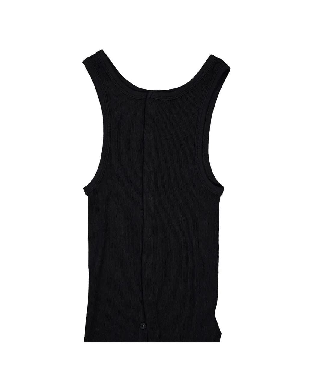 Auralee Black Button-Up Tank Top