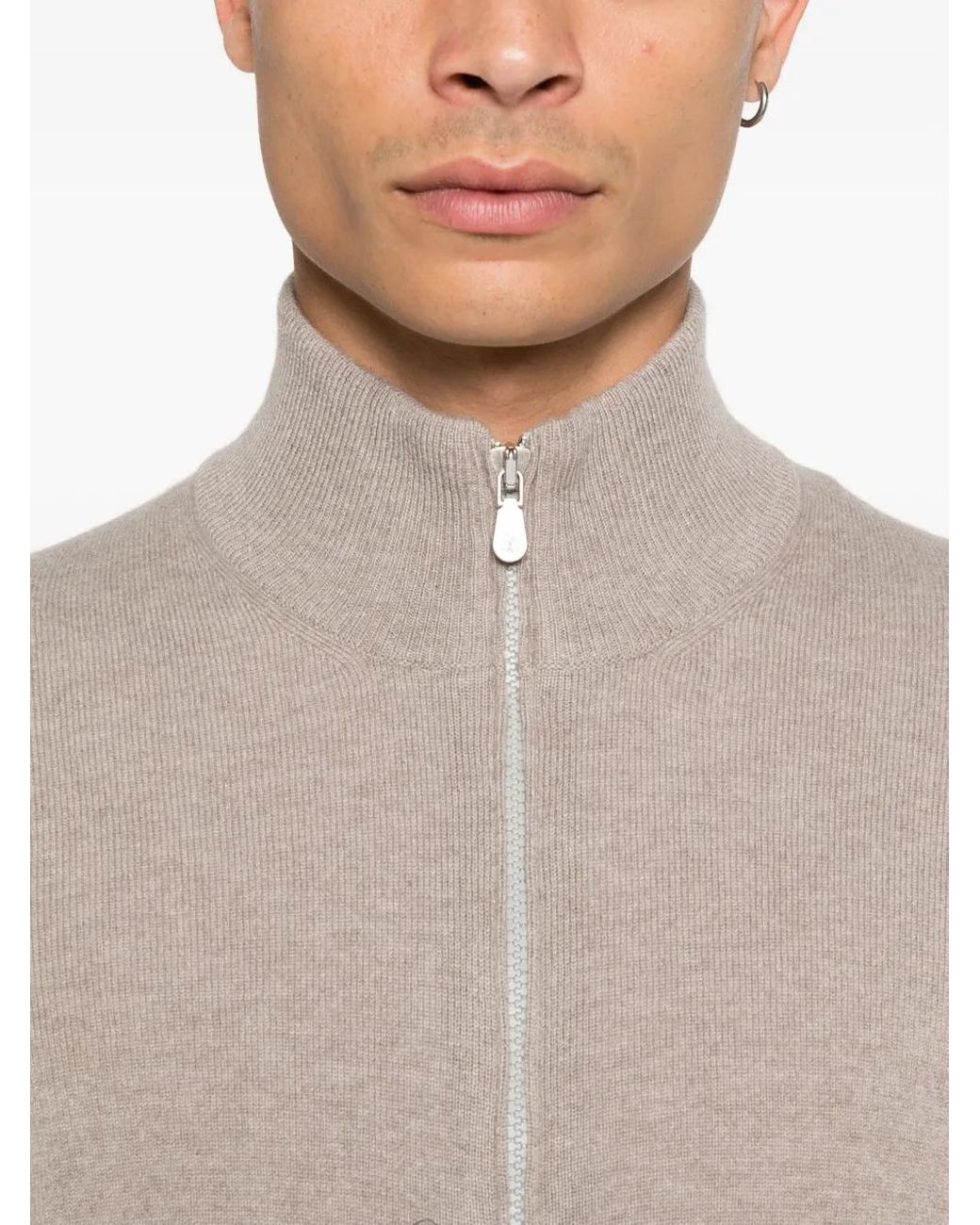 Brunello Cucinelli Brown Cashmere Cardigan for men