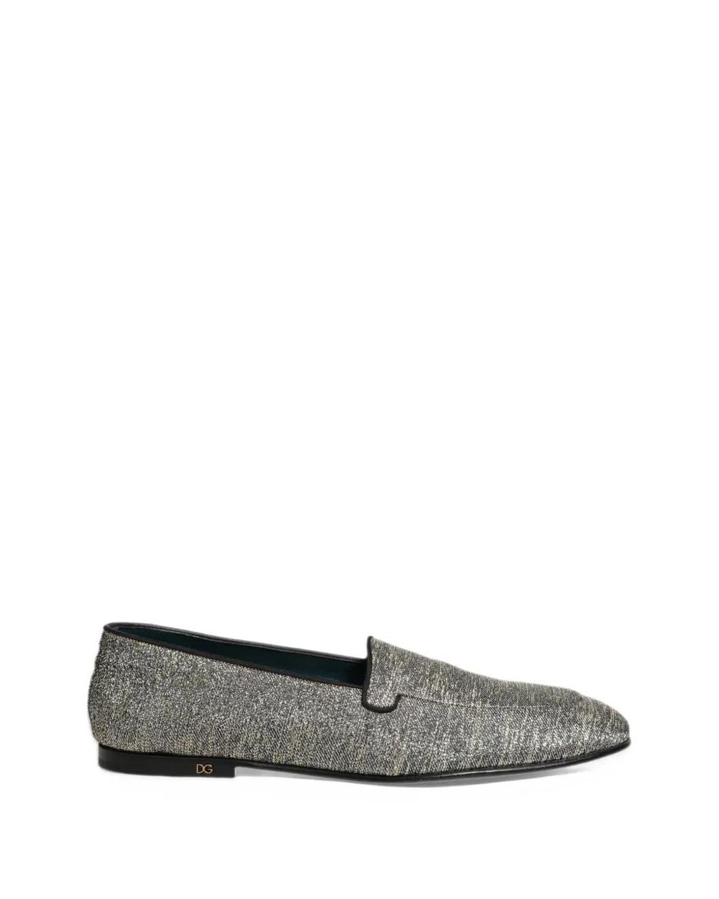 Dolce & Gabbana Gray Glitter-Effect Loafers for men
