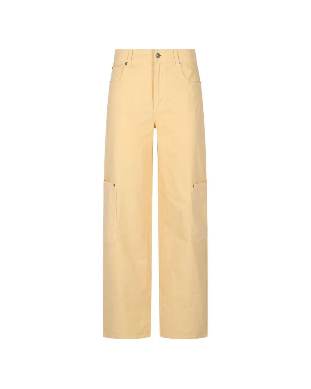 Moncler White Canvas Cargo Trousers