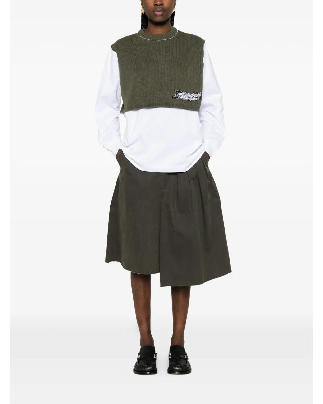 GR10K Green Logo-Patch Knitwear