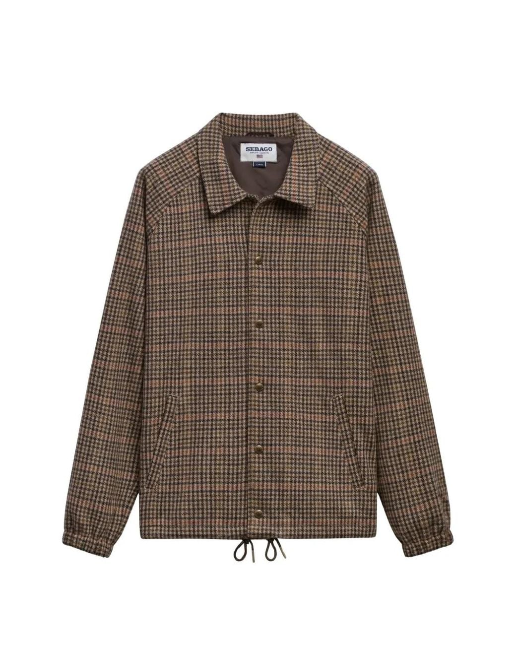Sebago Brown Houndstooth Raglan-Sleeve Jacket