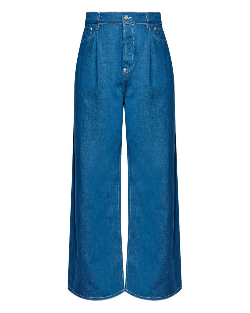 KENZO Blue Pleat-Detailed Jeans for men