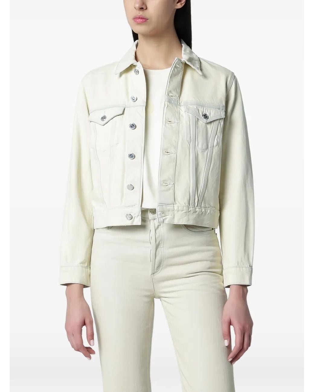 A.P.C. White Bleached Denim Jacket