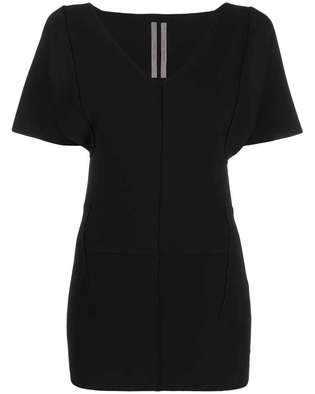 Rick Owens Black Longline V-Neck Top