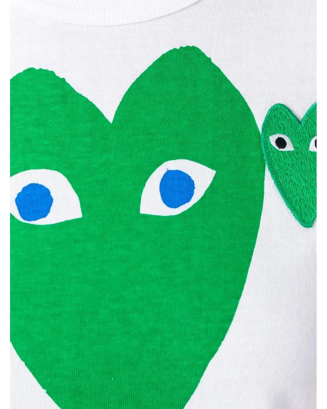 COMME DES GARÇONS PLAY Green Logo Print T-Shirt