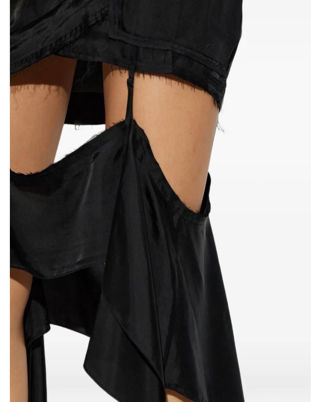 KNWLS Black Beth Layered-Panel Skirt