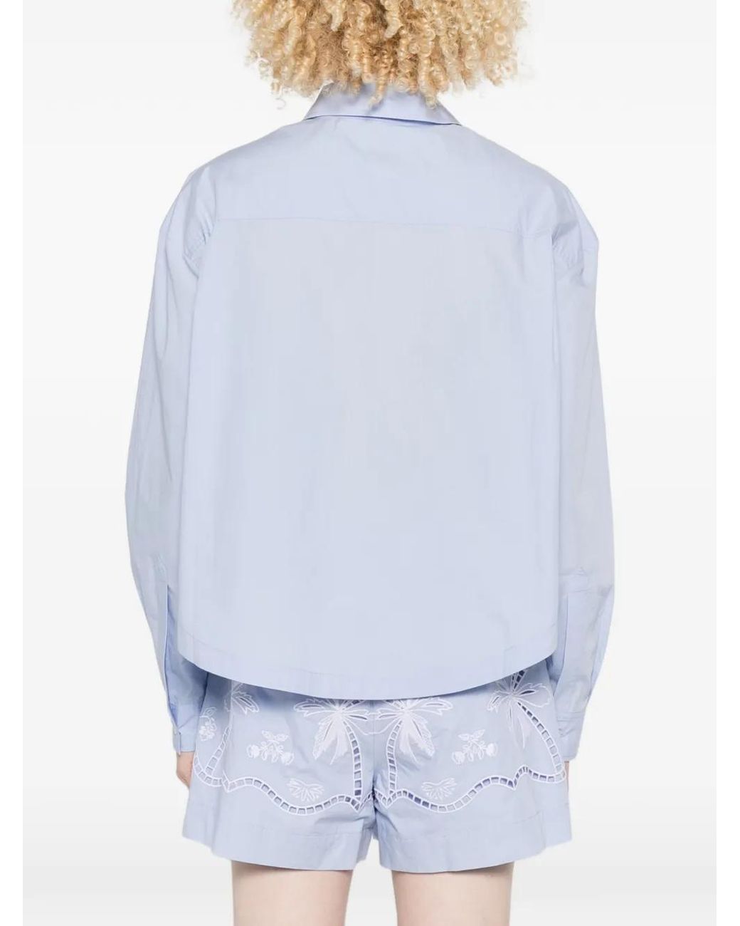 Sandro White Chemise À Broderies