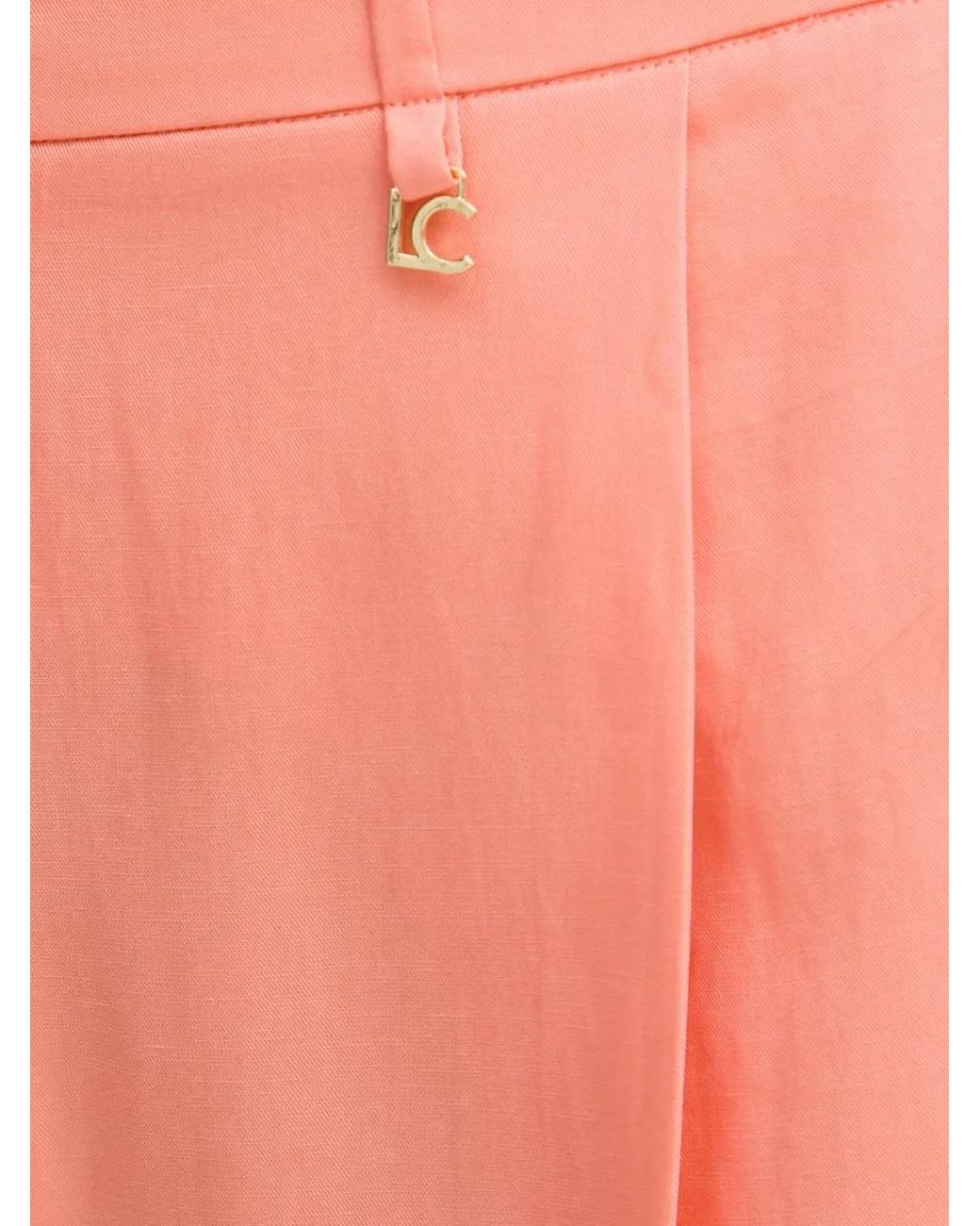 Lola Casademunt Pink Logo-Plaque Pleated Palazzo Pants